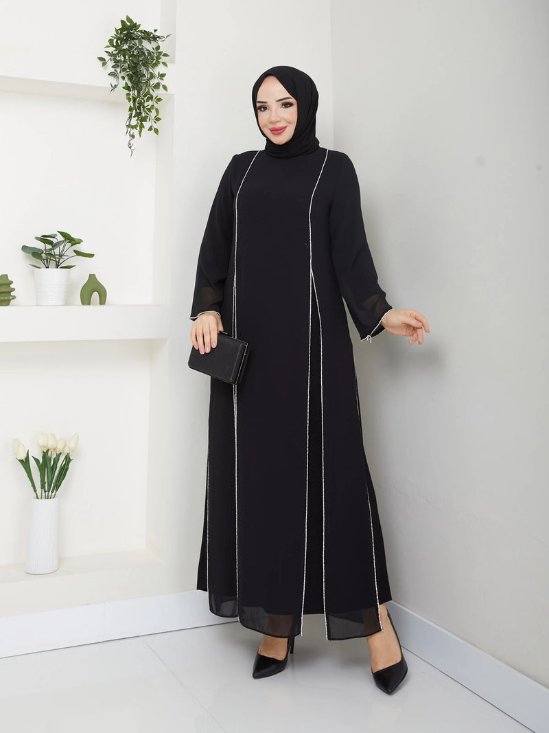 TN Mehlika Chiffon Dress Black