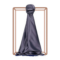 Ipekevi 927 Charcoal Sax Blue Reversible silk Shawl