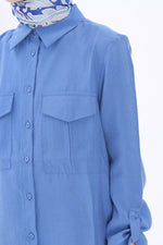 All Pocket Detailed Shirt Sax Blue