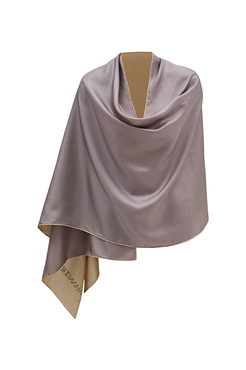 Imannoor Double Sided Mulberry Silk Shawl Gray