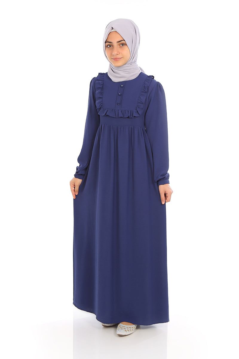N&C 2037 Girl Dress Navy Blue