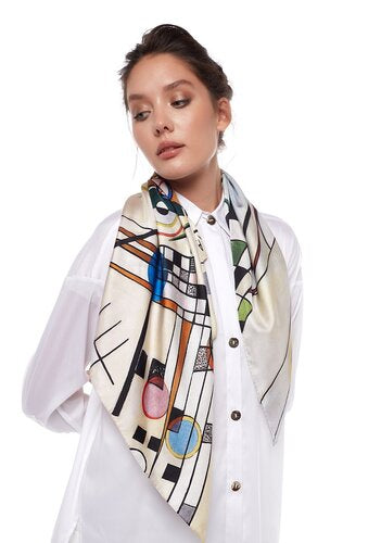 Ipekevi 01146 Composition VIII Silk Twill Scarf