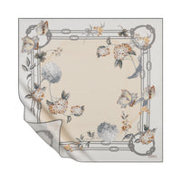 Ipekevi 01869 Cream Grey Kement Twill Silk Scarf
