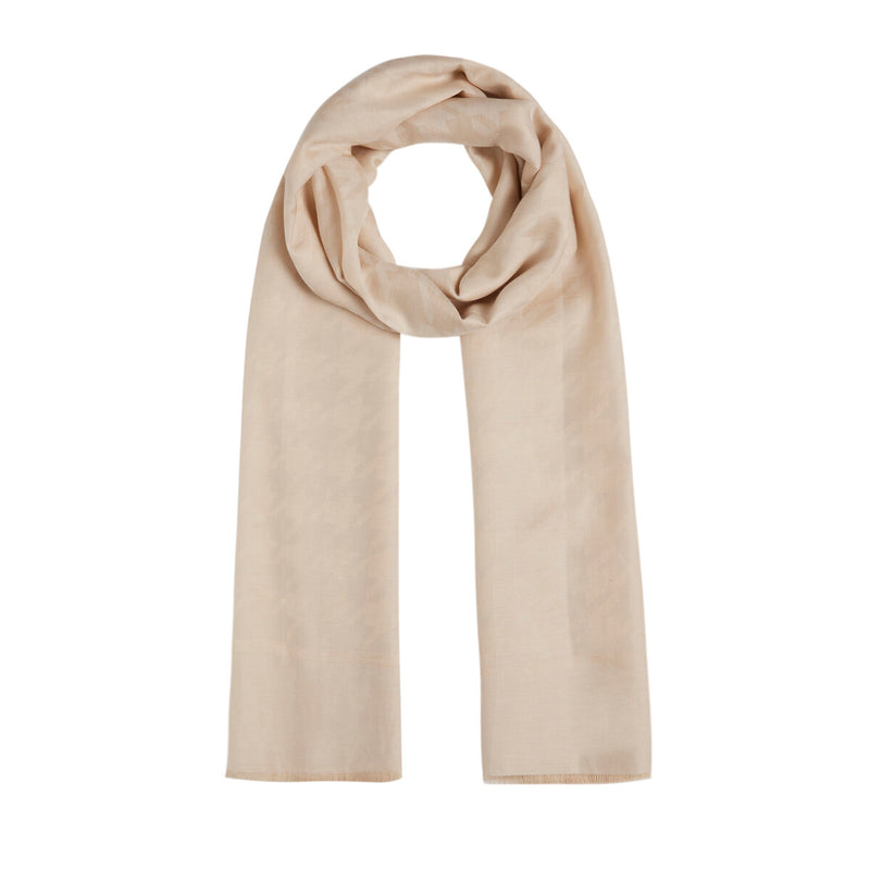 Ipekevi 06606 Cream Houndstooth Cotton Silk Shawl