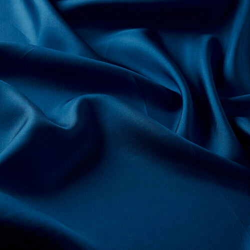 Ipekevi 01116 Denim Blue Plain Silk Twill Scarf