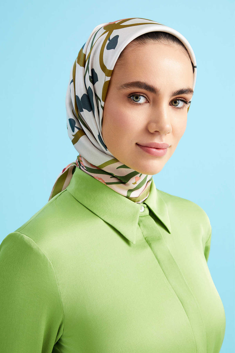 Imannoor Desert Noor Silk Scarf Green