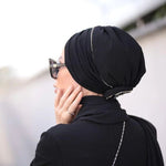 QF 1802A Rhinestone Handmade Turban Black