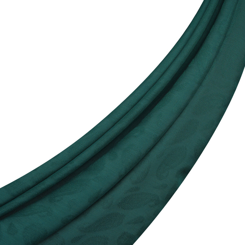 Ipekevi 04392 Petrol Green All Seasons Paisley Monogram Shawl