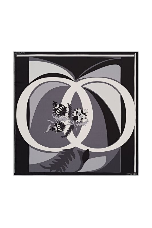 Imannoor Dream Loop Twill Silk Scarf Black