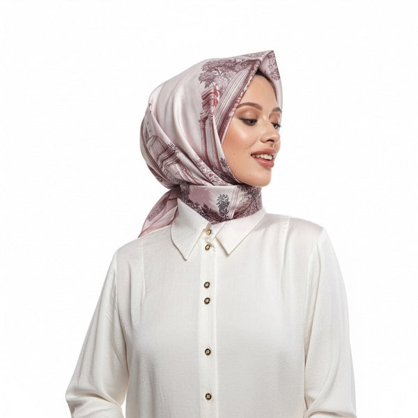Ipekevi 01318 Dry Rose Riviera Twill Silk Scarf
