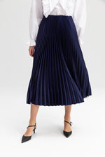 Touche 010D Pleated Skirt Navy Blue