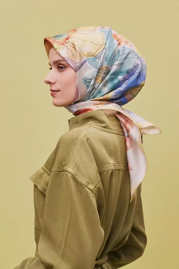 ARMINE Pure Silk Scarf Yellow