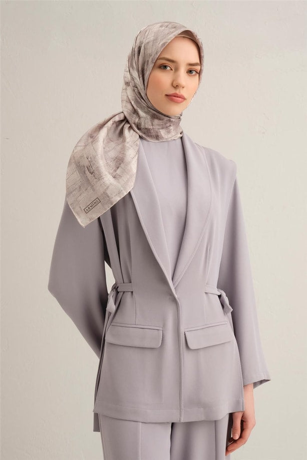 ARMINE Pure Silk Scarf Gray