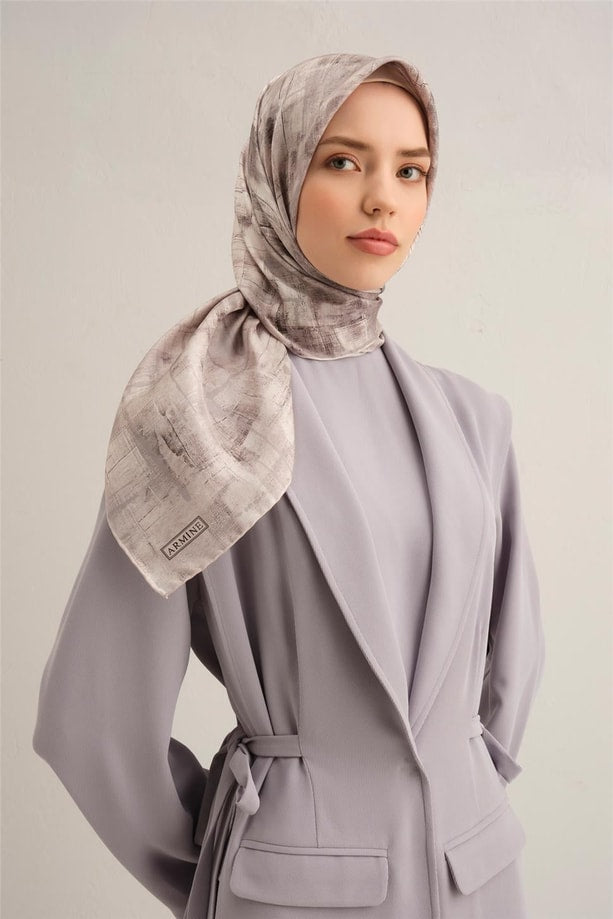 ARMINE Pure Silk Scarf Gray
