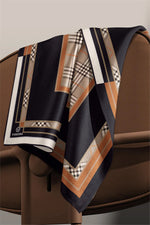 Vissona 50781 Printed Silk Scarf Tan