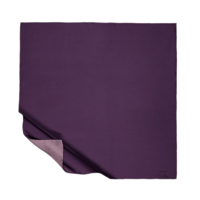 Ipekevi 01116 Elegant Purple Plain Silk Twill Scarf