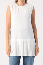 HLD Chiffon Pleated Inner Tunic White