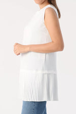 HLD Chiffon Pleated Inner Tunic White