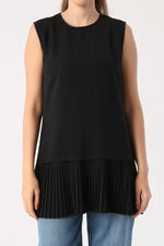HLD Chiffon Pleated Inner Tunic Black