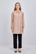 All Zip Dtld Shirt Beige