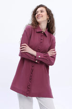 All Relax Frilled Tunic Plum