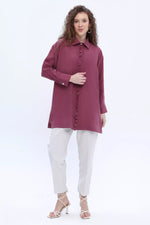 All Relax Frilled Tunic Plum
