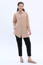 All Relax Frilled Tunic Beige