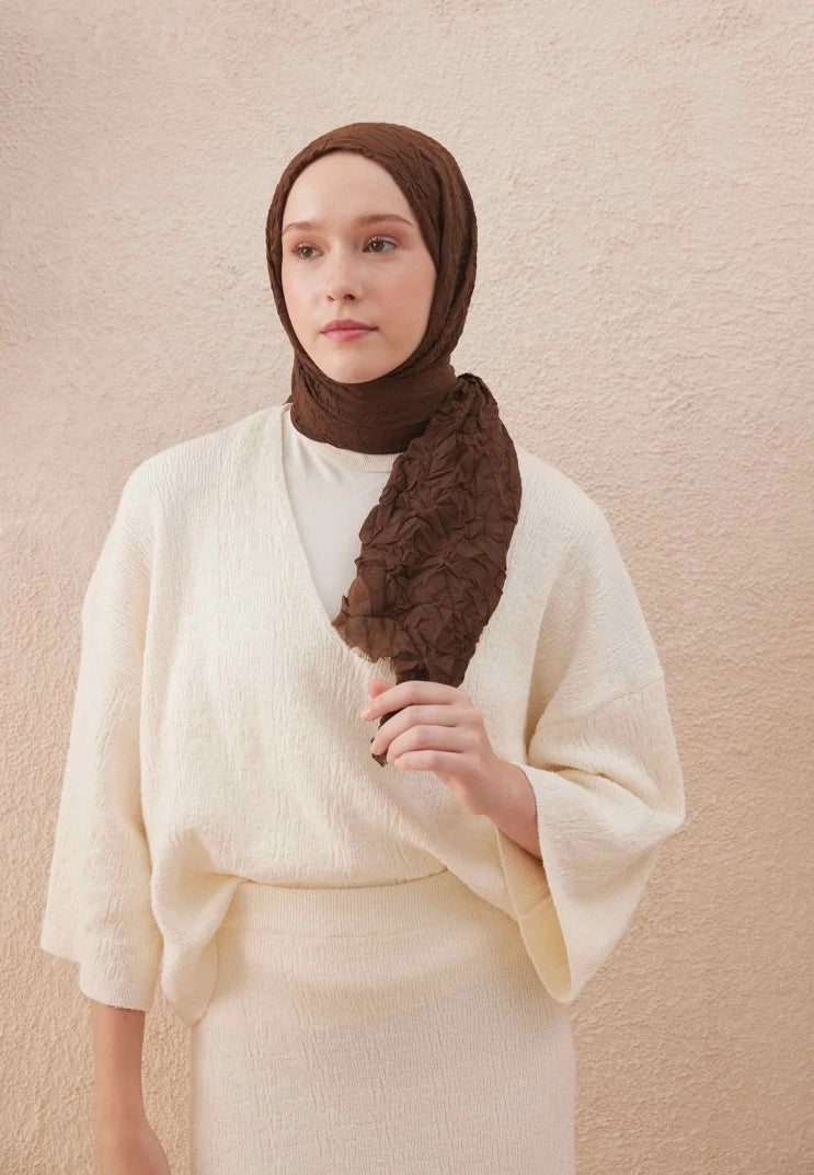 Fresh Scarf Voile Crash Chocolate Shawl