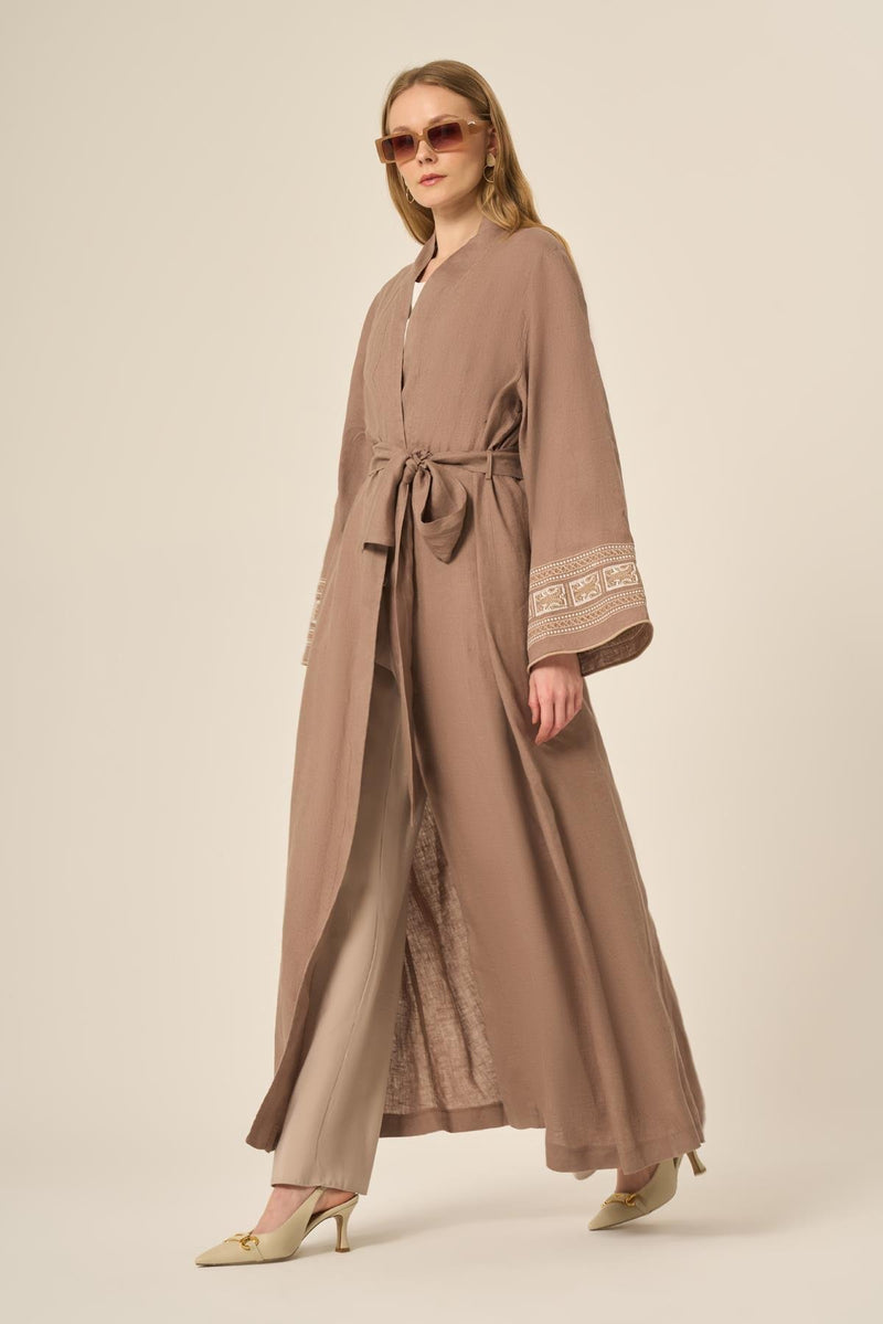 FTZ Eliza Linen Abaya Mink