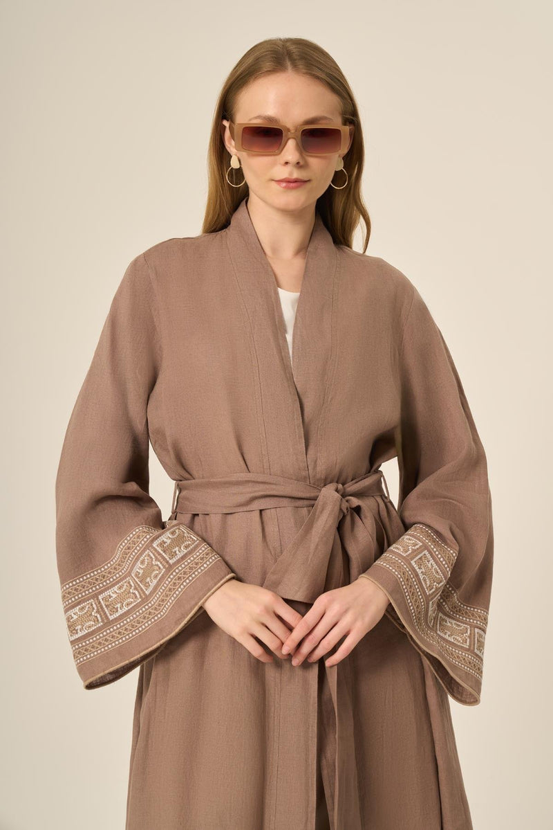 FTZ Eliza Linen Abaya Mink