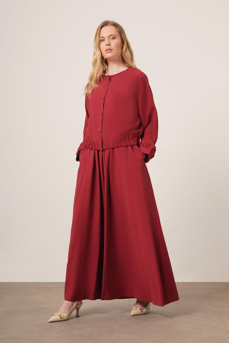 FTZ Circle Dress Burgundy