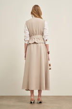 FTZ Madelyn Vest Skirt Set Stone