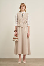 FTZ Madelyn Vest Skirt Set Stone
