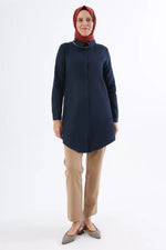 All Cotton Basic Tunic Navy Blue