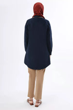 All Cotton Basic Tunic Navy Blue