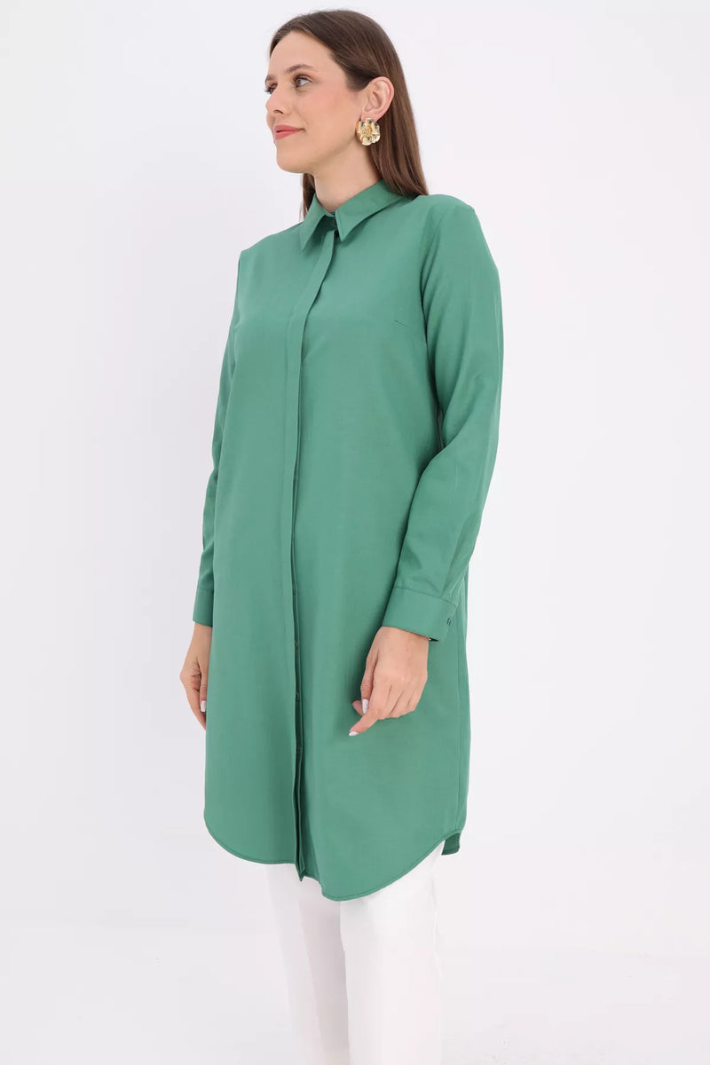 All Middle Long Tunic Green