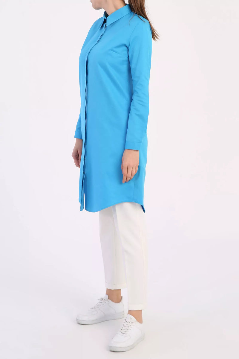 All Middle Long Tunic Turquoise