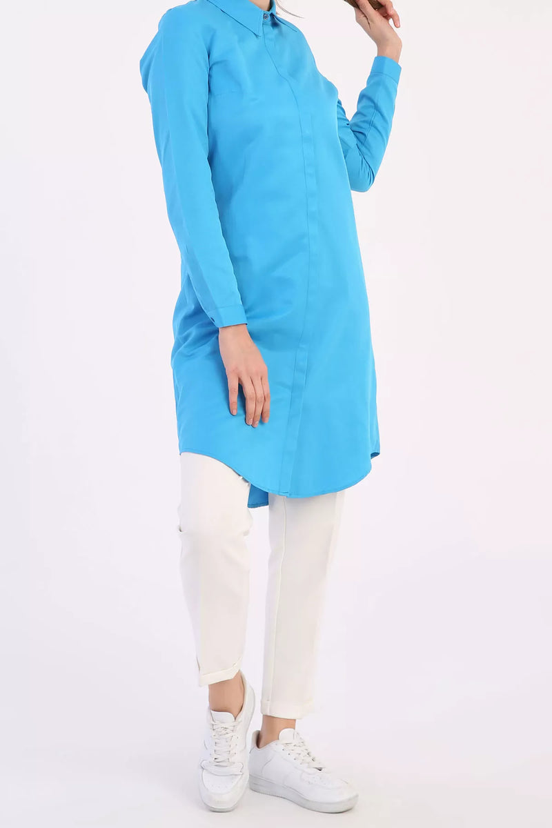 All Middle Long Tunic Turquoise