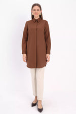 All Cotton Basic Tunic Brown