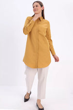 All Cotton Basic Tunic Dark Yellow