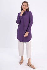 All Cotton Basic Tunic Purple