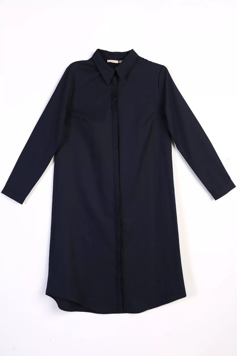 All Long Cotton Tunic Navy Blue