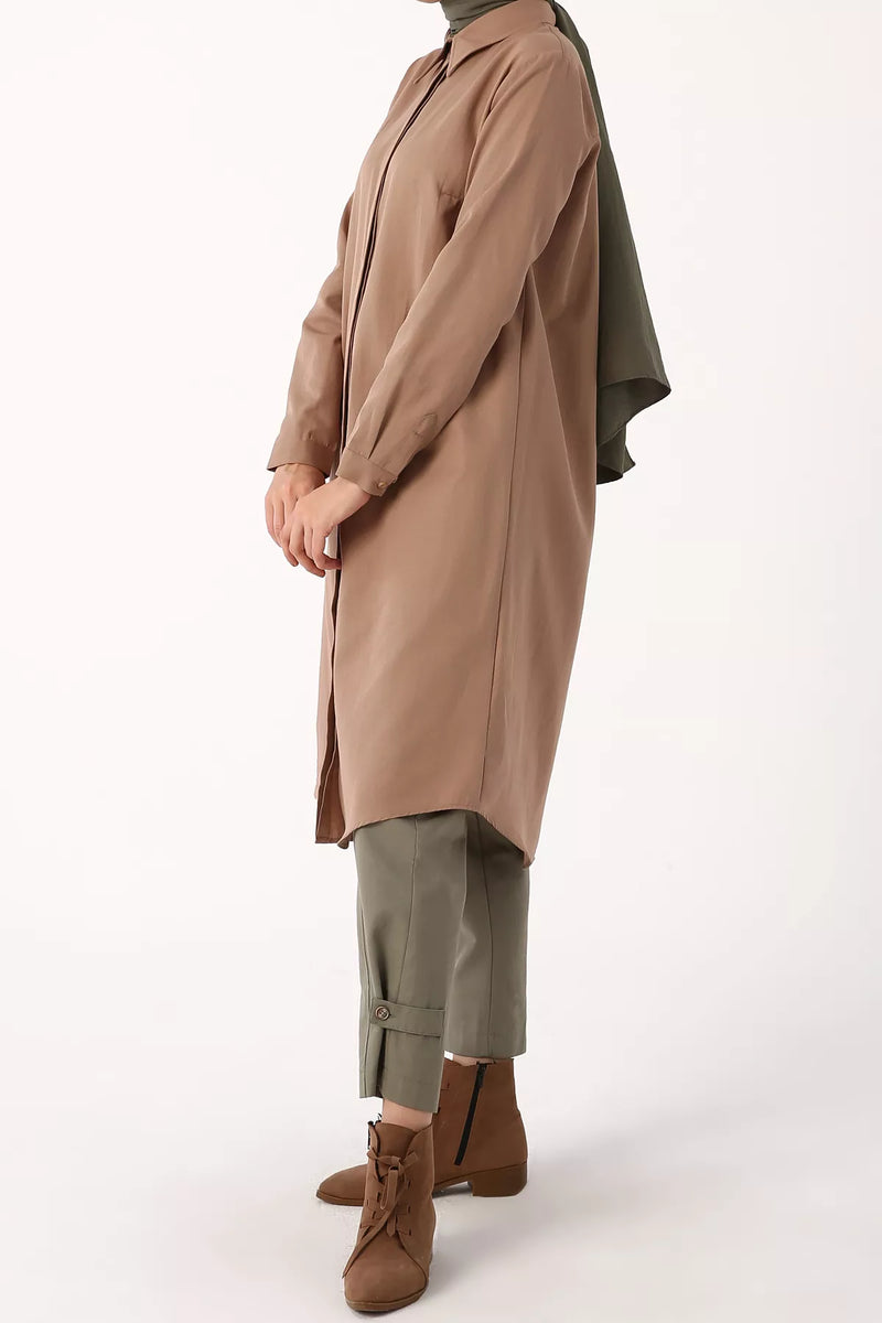 All Long Cotton Tunic Mink