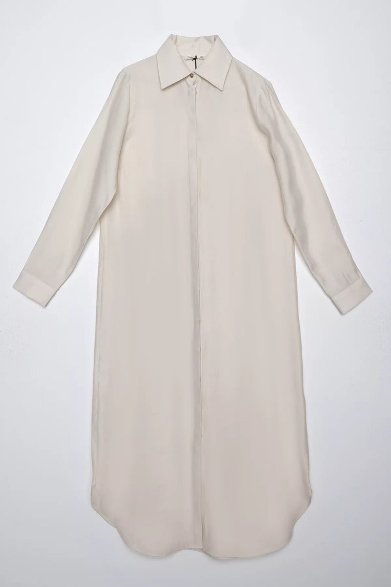 All Long Relaxed Cotton Tunic Stone