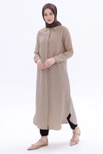 All Long Relaxed Cotton Tunic Mink