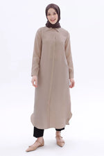 All Long Relaxed Cotton Tunic Mink