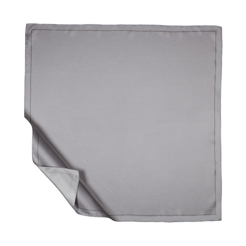 Ipekevi 01115 Gray Frame Silk Twill Scarf