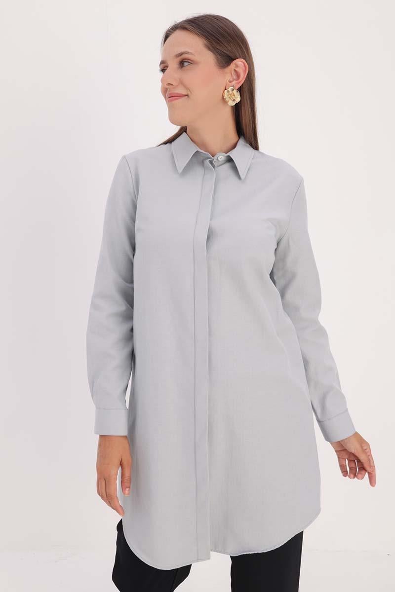 All Cotton Basic Tunic Gray