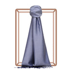 Ipekevi 927 Grey Sax Reversible Silk Shawl