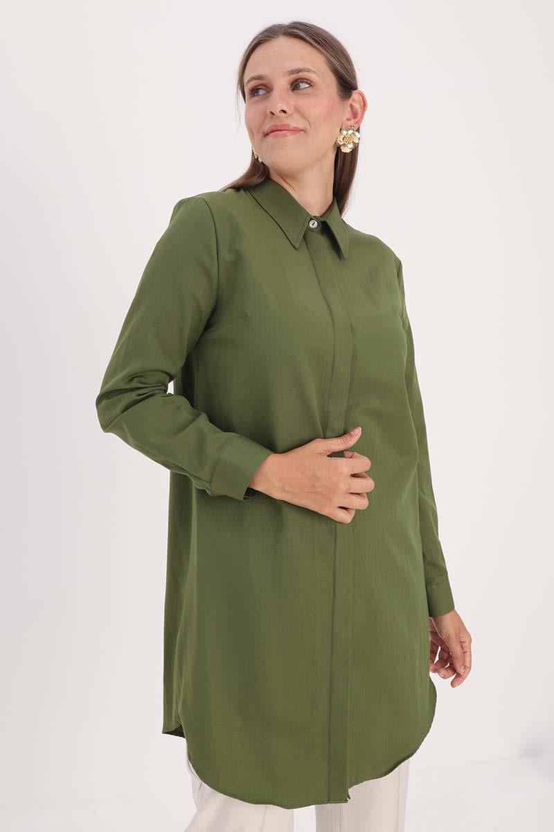 All Cotton Basic Tunic Khaki